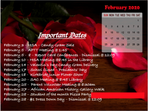 February 2020 - Important Dates